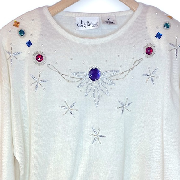 Vintage beaded pullover sweater - Picture 2 of 2